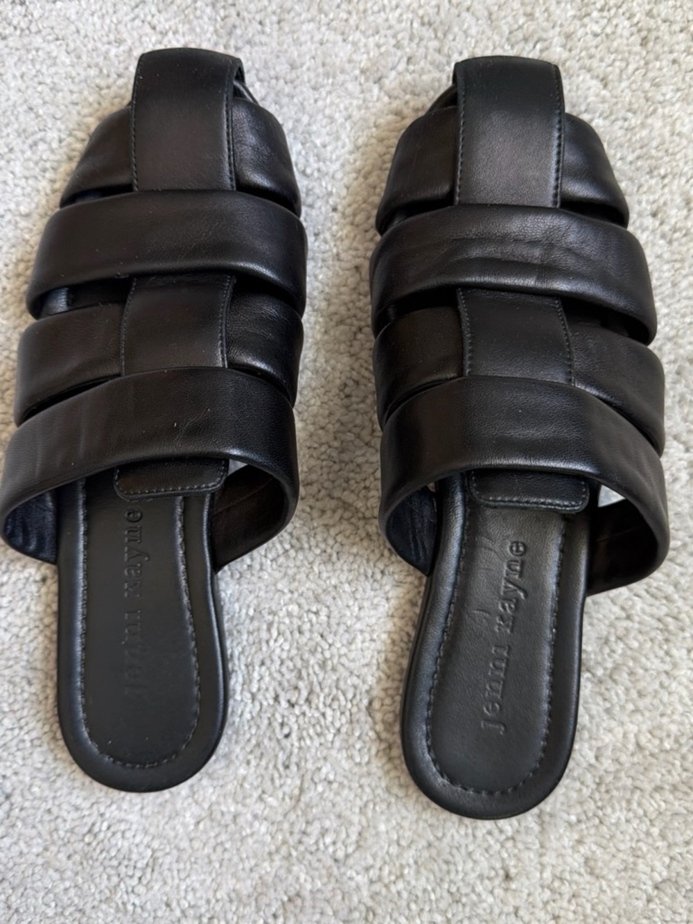 Jenni Kayne Leather Camilla Mules Black